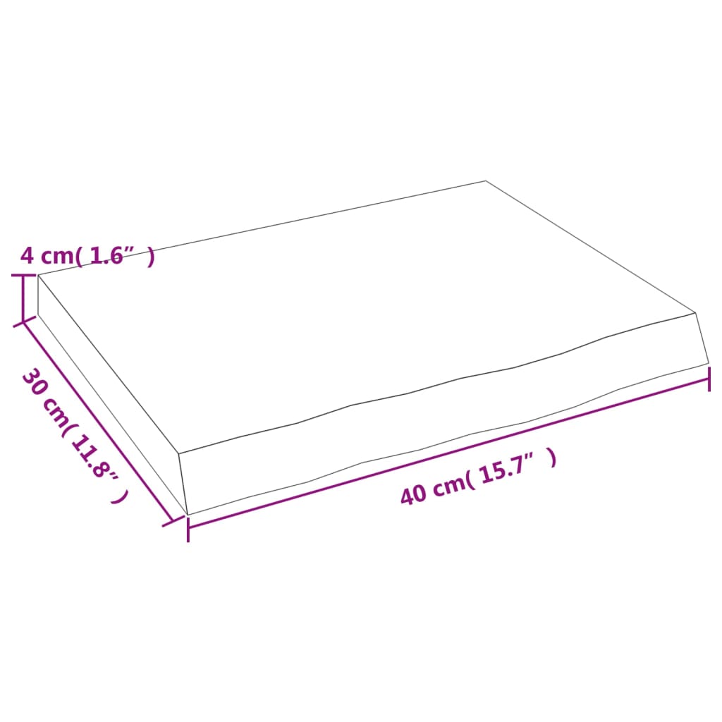 Ripiano Muro Marrone 40x30x(2-4) cm Massello Rovere Trattato