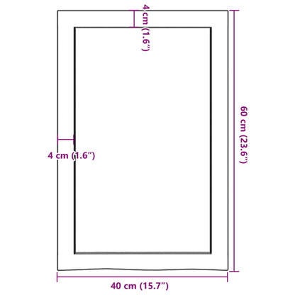 Ripiano Muro Marrone 40x60x(2-4) cm Massello Rovere Trattato