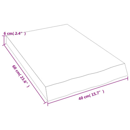 Ripiano Muro Marrone 40x60x(2-6) cm Massello Rovere Trattato