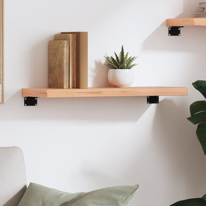 Light Brown Wall Shelf 60x20x4 cm Treated Solid Oak