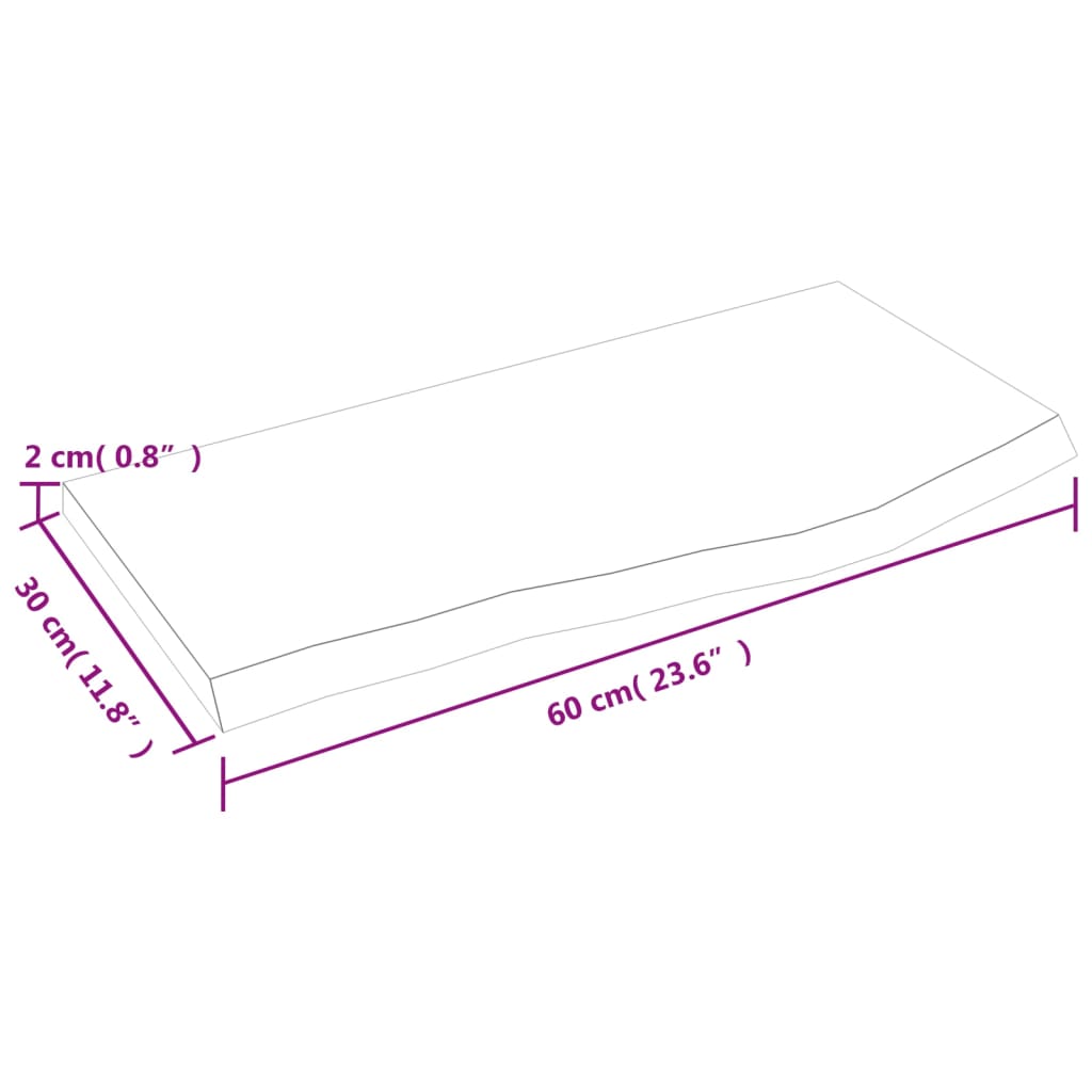 Ripiano Muro Marrone Chiaro 60x30x2 cm Massello Rovere Trattato | homemem39