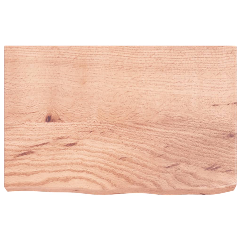 Ripiano Muro Marrone 60x40x(2-6) cm Massello Rovere Trattato