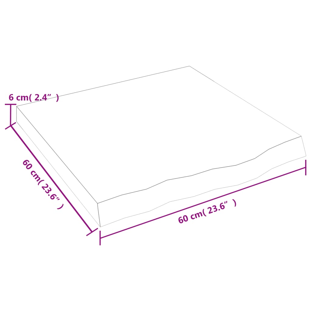 Ripiano Muro Marrone 60x60x(2-6) cm Massello Rovere Trattato | homemem39