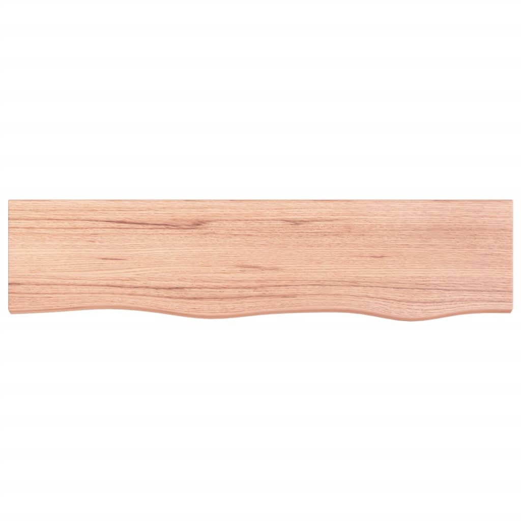 Light Brown Wall Shelf 80x20x4 cm Treated Solid Oak