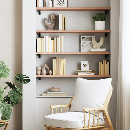 Light Brown Wall Shelf 80x30x2 cm Treated Solid Oak