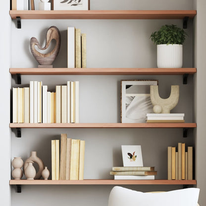 Light Brown Wall Shelf 80x30x2 cm Treated Solid Oak