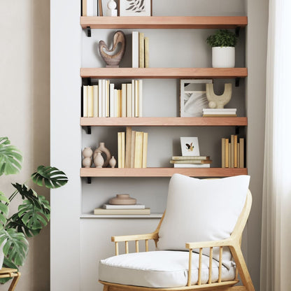 Brown Wall Shelf 80x30x(2-6) cm Treated Solid Oak