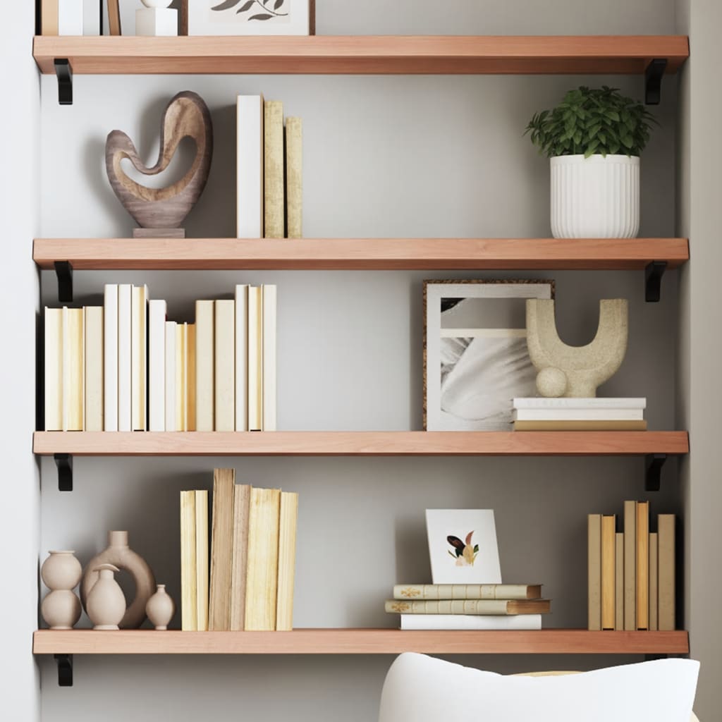 Ripiano Muro Marrone 100x30x(2-4) cm Massello Rovere Trattato | homemem39