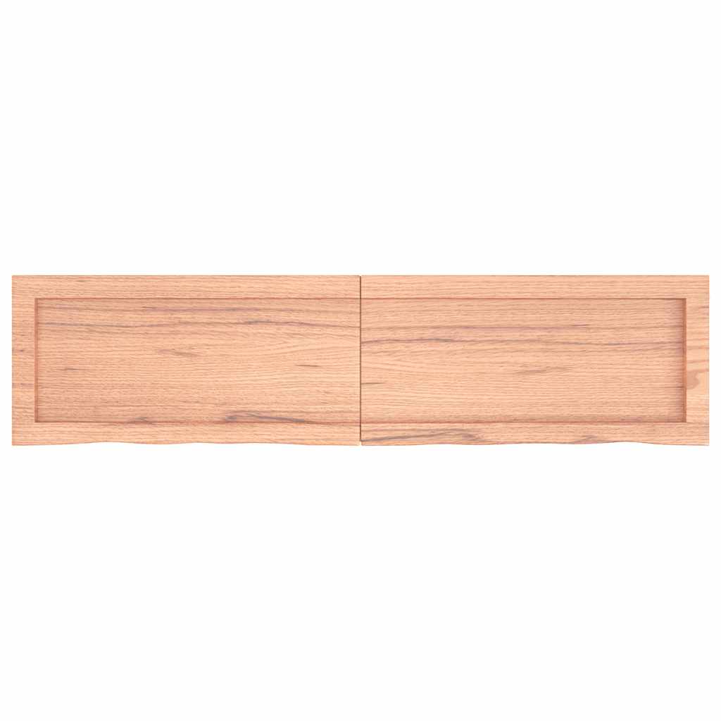 Ripiano Muro Marrone 120x30x(2-4) cm Massello Rovere Trattato