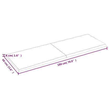 Ripiano Muro Marrone 180x60x(2-4) cm Massello Rovere Trattato