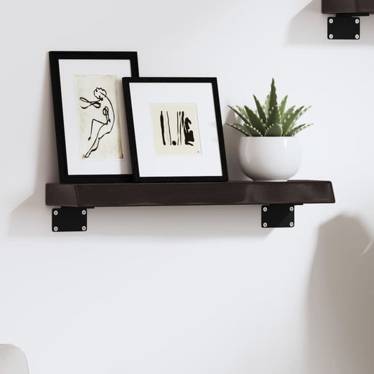 Ripiano Muro Marrone Scuro 40x10x4 cm Massello Rovere Trattato | homemem39