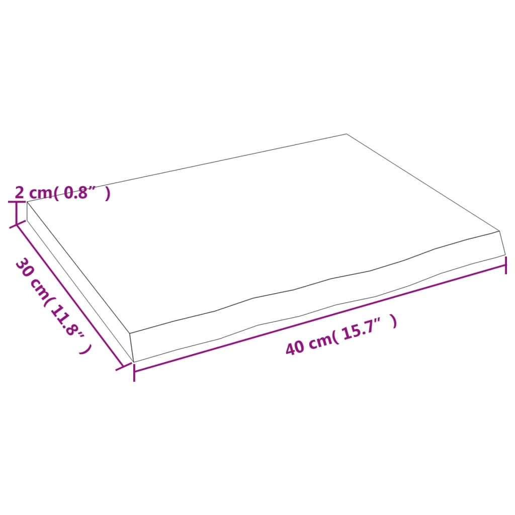 Ripiano Muro Marrone Scuro 40x30x2 cm Massello Rovere Trattato | homemem39