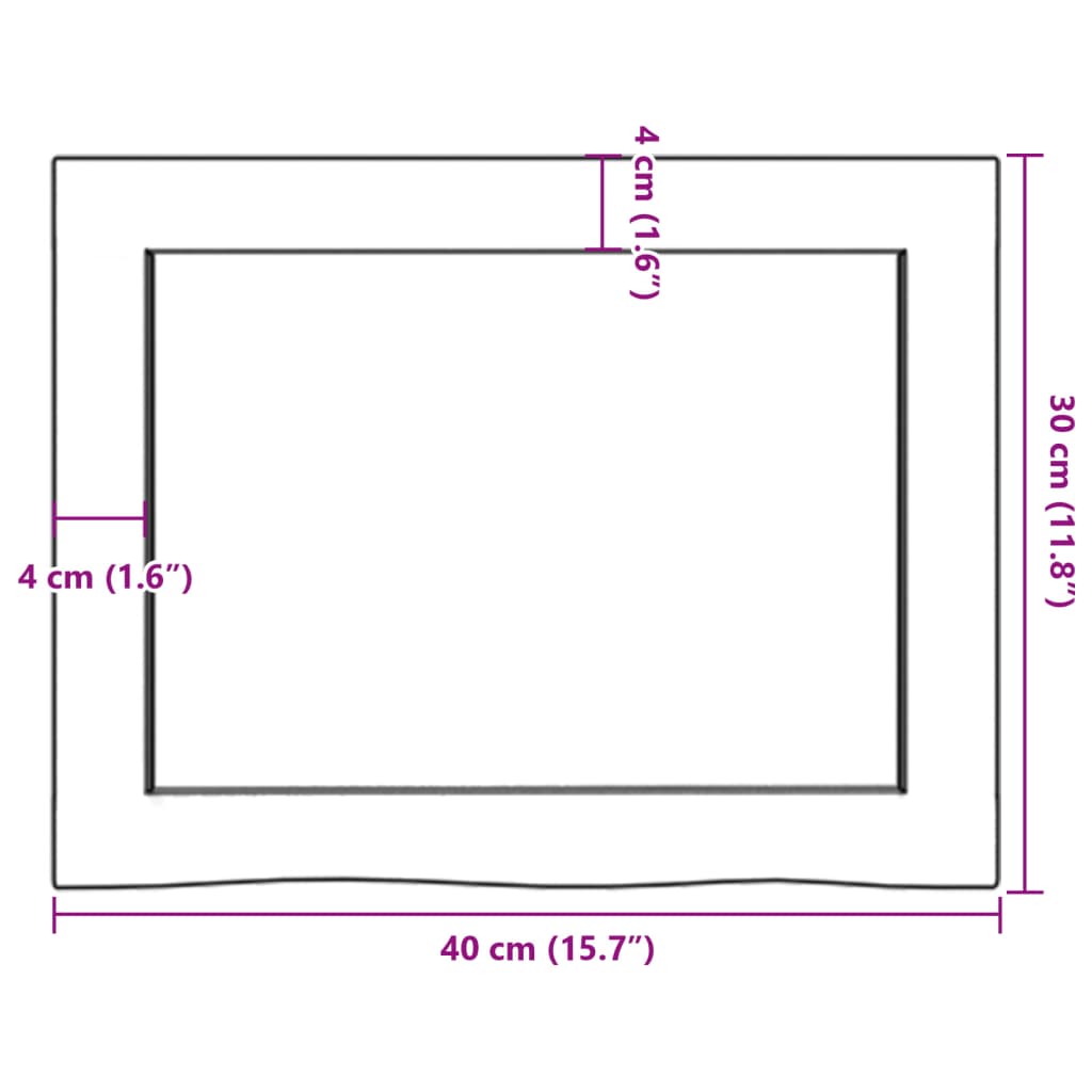 Ripiano Muro Marrone Scuro 40x30x(2-4) cm Massello Rovere Trattato