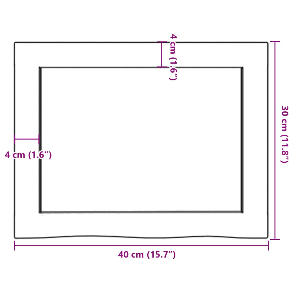 Ripiano Muro Marrone Scuro 40x30x(2-4) cm