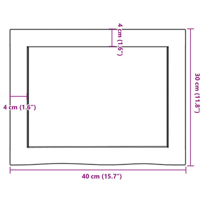 Ripiano Muro Marrone Scuro 40x30x(2-4) cm