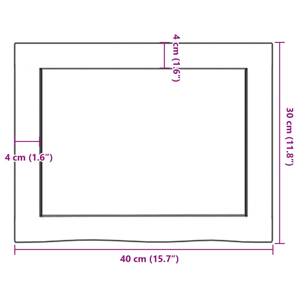 Ripiano Muro Marrone Scuro 40x30x(2-6) cm