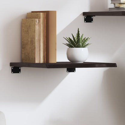 Ripiano Muro Marrone Scuro 40x40x2 cm Massello Rovere Trattato | homemem39