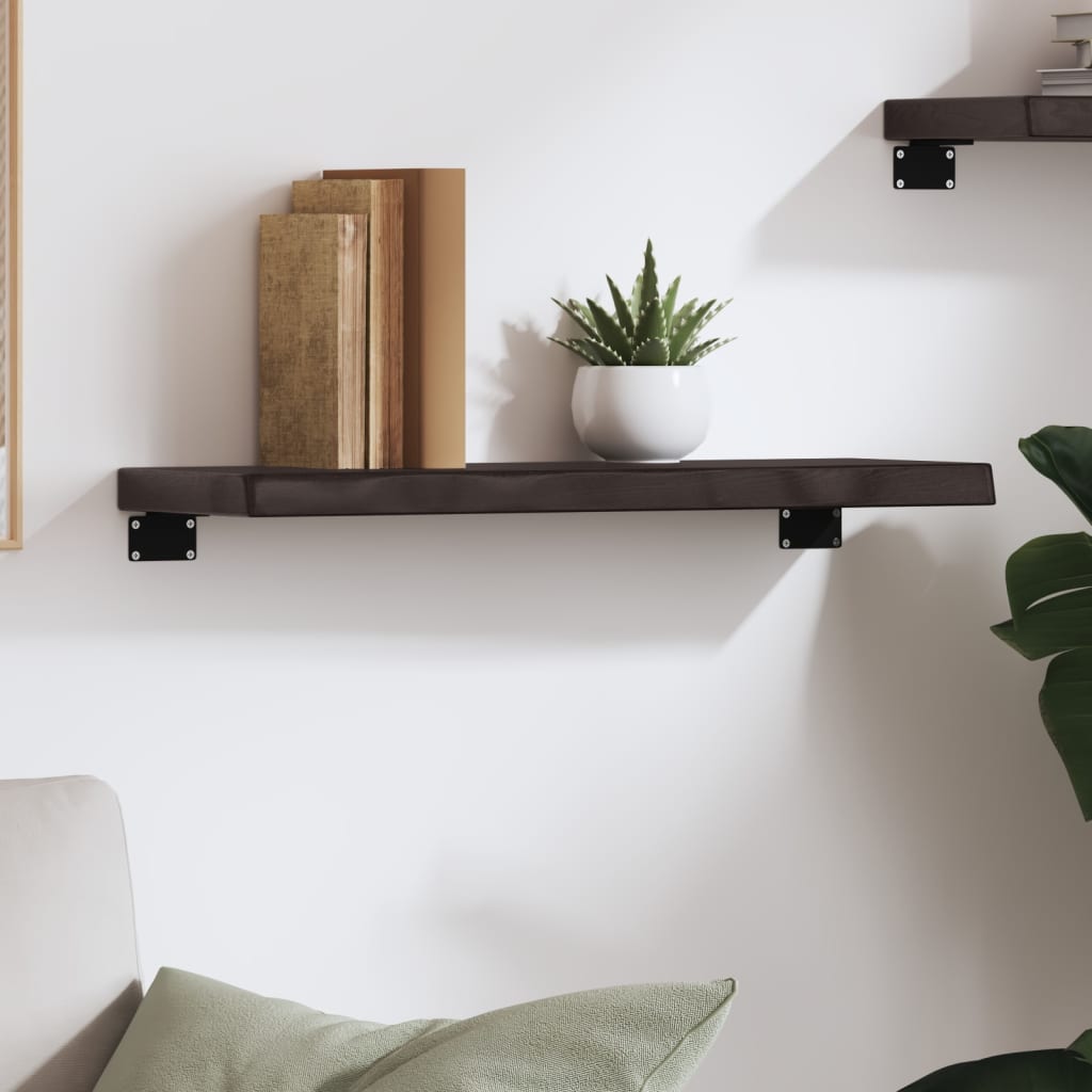 Ripiano Muro Marrone Scuro 60x20x4 cm Massello Rovere Trattato | homemem39
