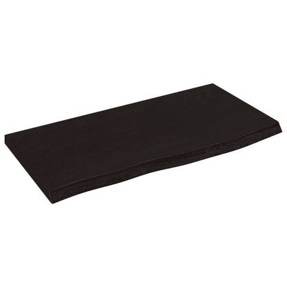 Ripiano Muro Marrone Scuro 60x30x2 cm Massello Rovere Trattato | homemem39