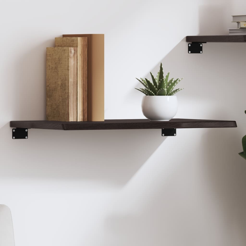 Ripiano Muro Marrone Scuro 60x30x2 cm Massello Rovere Trattato | homemem39