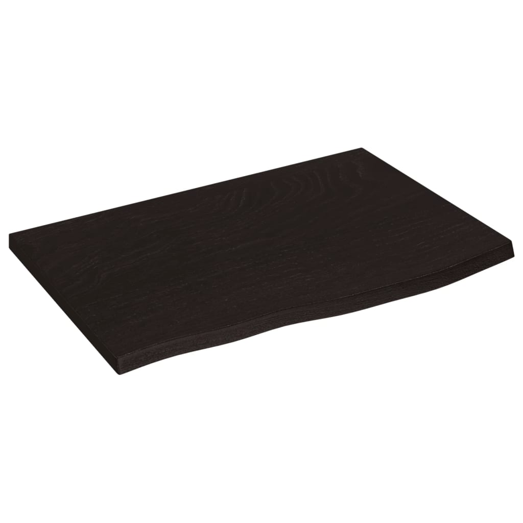 Ripiano Muro Marrone Scuro 60x40x2 cm Massello Rovere Trattato | homemem39