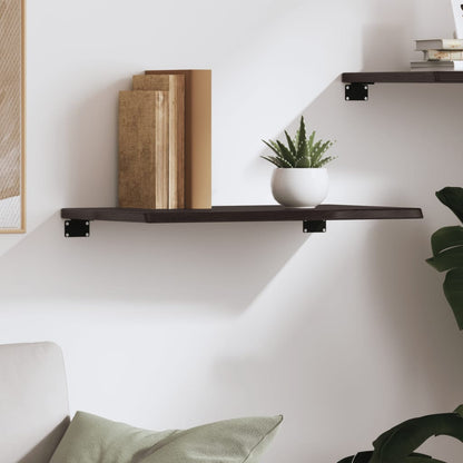 Ripiano Muro Marrone Scuro 60x40x2 cm Massello Rovere Trattato | homemem39