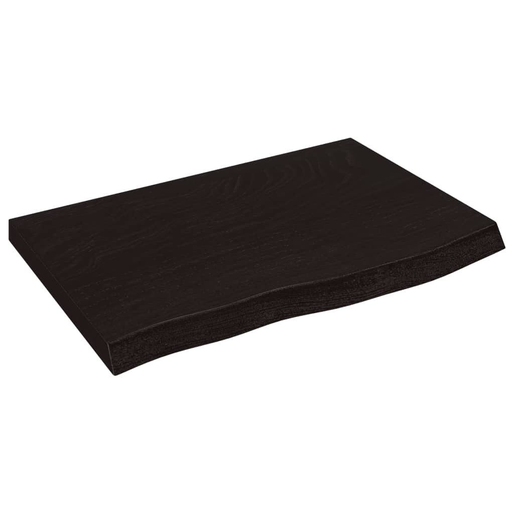 Ripiano Marrone Scuro 60x40x(2-4) cm Massello Rovere Trattato | homemem39