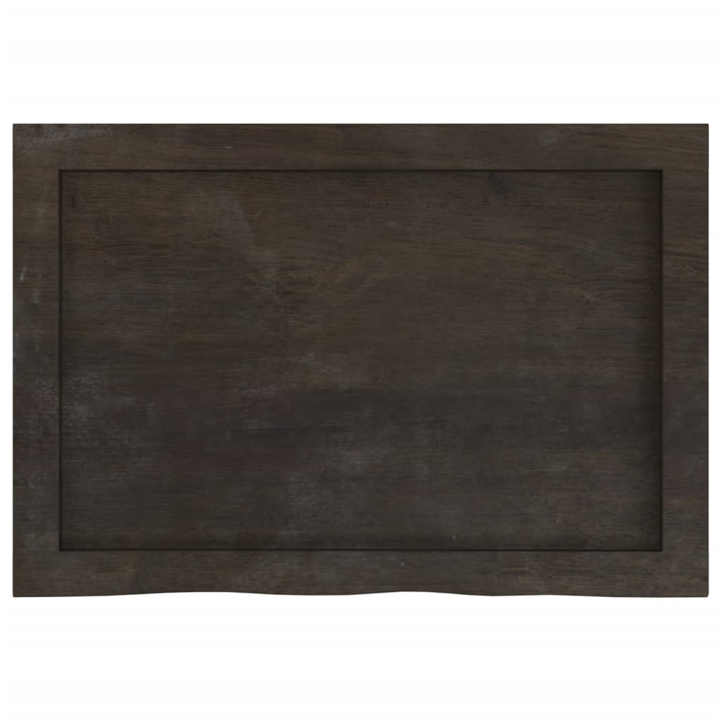 Ripiano Marrone Scuro 60x40x(2-4) cm Massello Rovere Trattato | homemem39