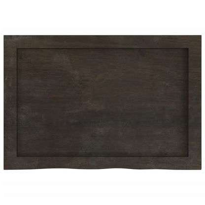 Ripiano Marrone Scuro 60x40x(2-4) cm Massello Rovere Trattato | homemem39