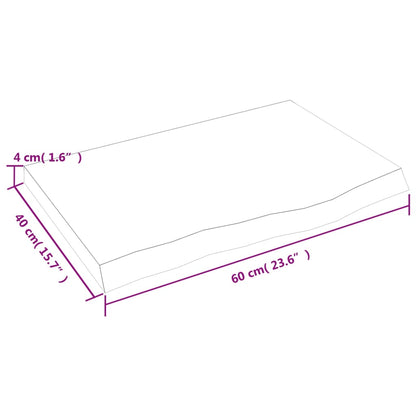 Ripiano Marrone Scuro 60x40x(2-4) cm Massello Rovere Trattato | homemem39