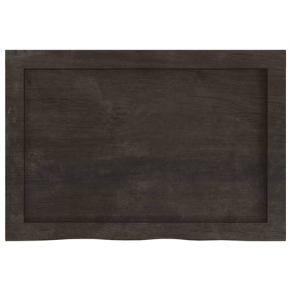 Ripiano Marrone Scuro 60x40x(2-6) cm Massello Rovere Trattato - homemem39