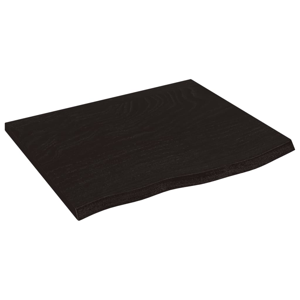 Ripiano Muro Marrone Scuro 60x50x2 cm Massello Rovere Trattato | homemem39