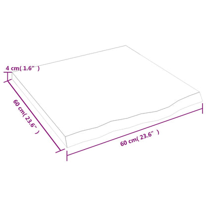 Ripiano Marrone Scuro 60x60x(2-4) cm Massello Rovere Trattato - homemem39