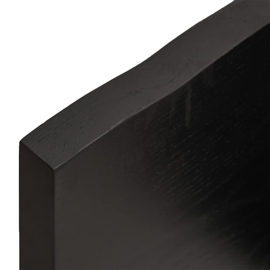 Ripiano Muro Marrone Scuro 80x10x4 cm Massello Rovere Trattato | homemem39