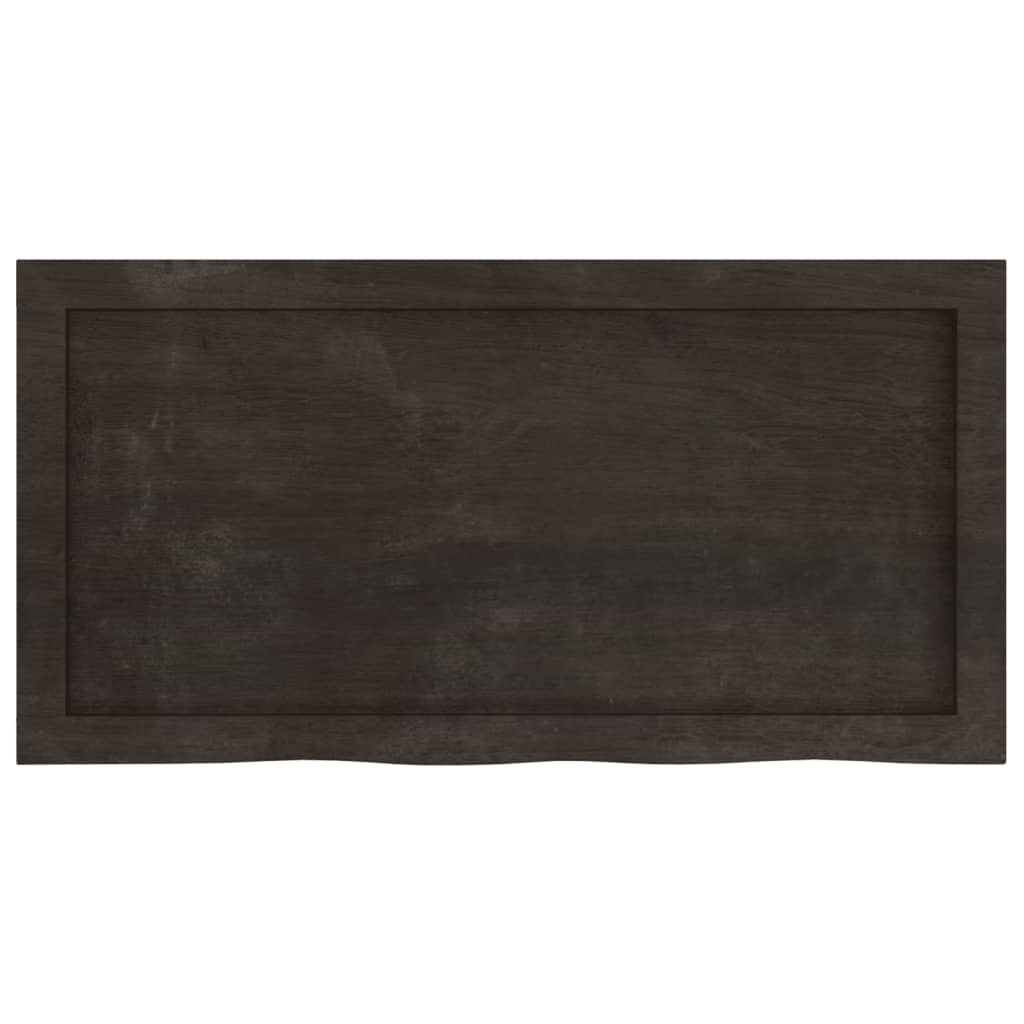 Ripiano Marrone Scuro 80x40x(2-6) cm Massello Rovere Trattato - homemem39