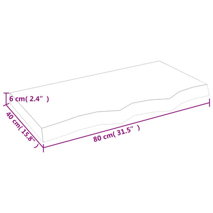 Ripiano Marrone Scuro 80x40x(2-6) cm Massello Rovere Trattato - homemem39