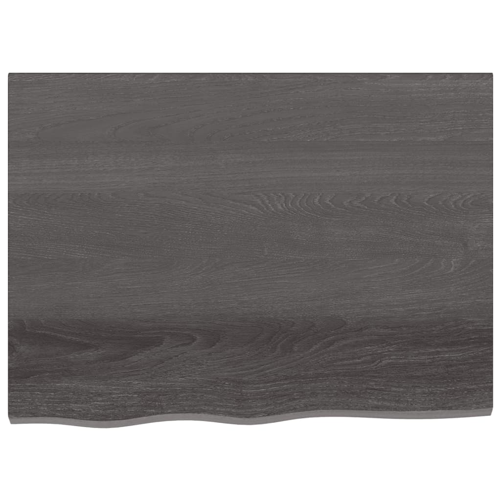 Ripiano Marrone Scuro 80x30x(2-6) cm Massello Rovere Trattato - homemem39