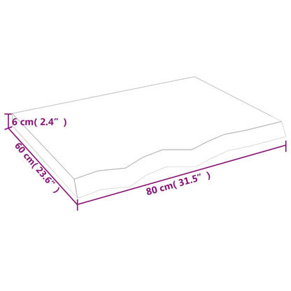 Ripiano Marrone Scuro 80x30x(2-6) cm Massello Rovere Trattato - homemem39