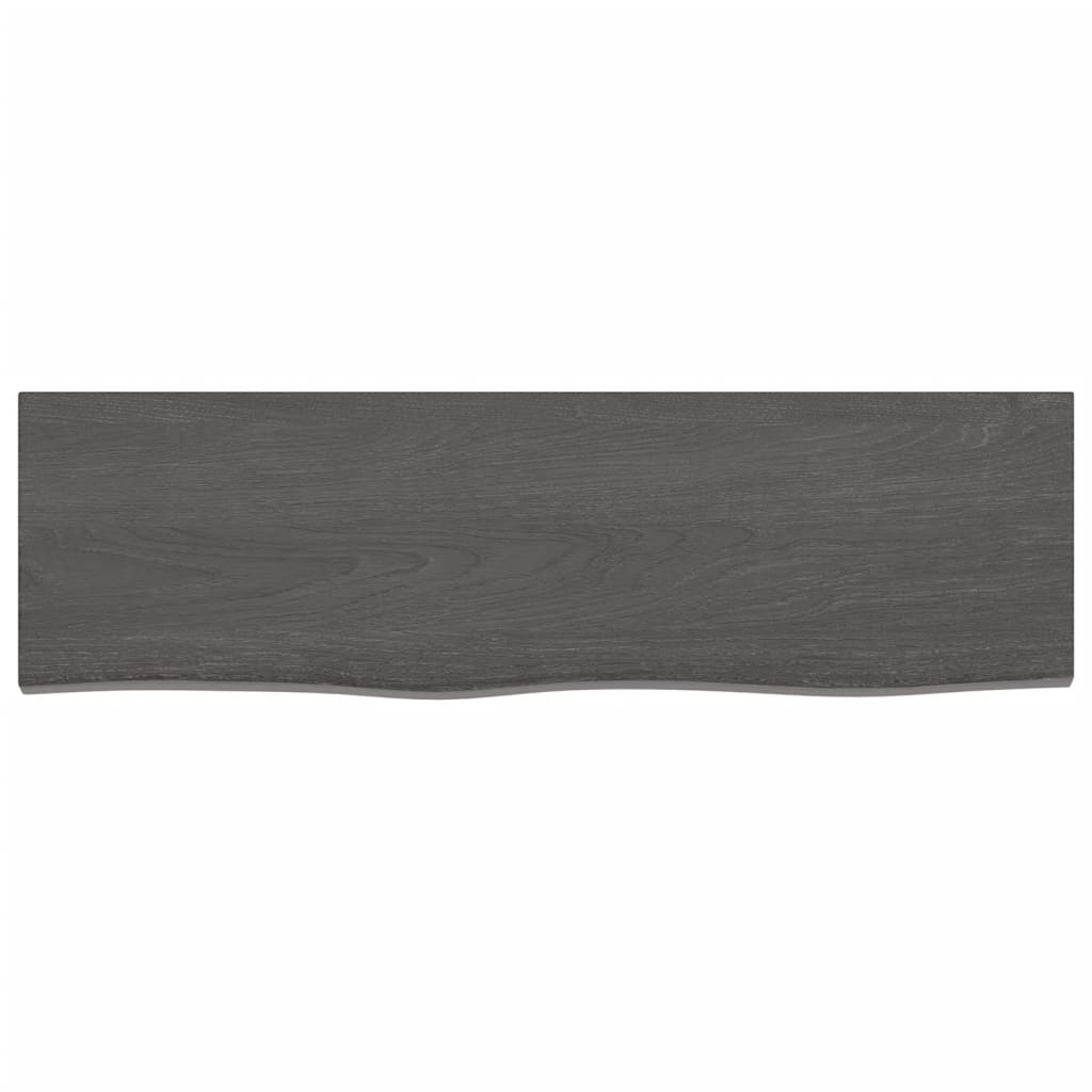 Ripiano Muro Marrone Scuro 100x30x2 cm Massello Rovere Trattato