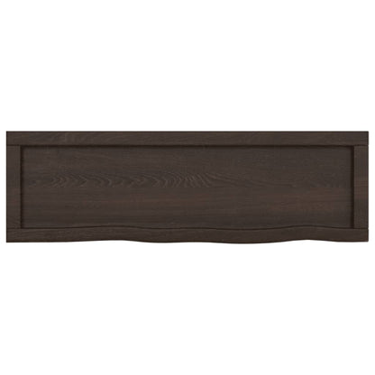 Ripiano Marrone Scuro 100x30x(2-6) cm Massello Rovere Trattato - homemem39