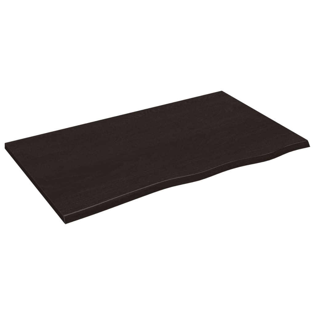 Ripiano Muro Marrone Scuro 100x60x2 cm Massello Rovere Trattato | homemem39