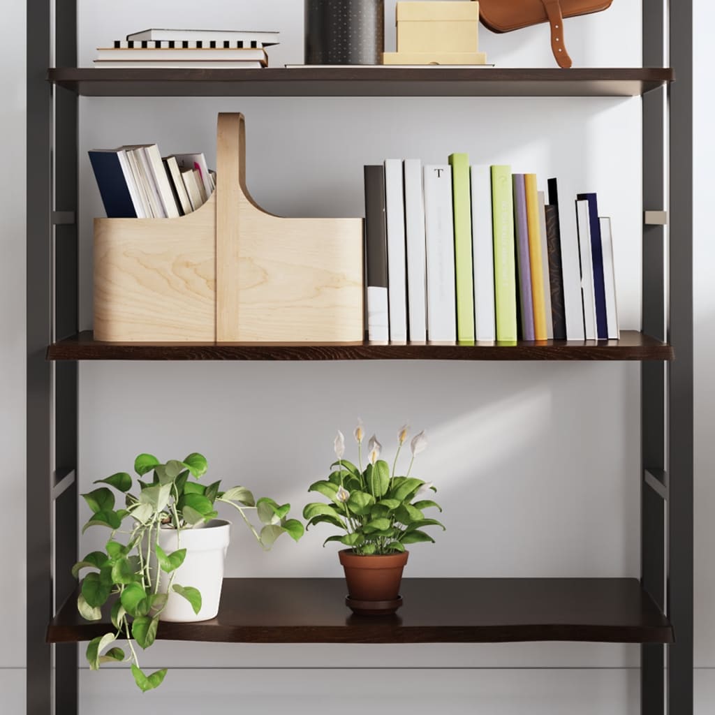 Ripiano Muro Marrone Scuro 100x60x2 cm Massello Rovere Trattato | homemem39