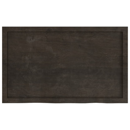 Ripiano Marrone Scuro 100x60x(2-4) cm Massello Rovere Trattato - homemem39