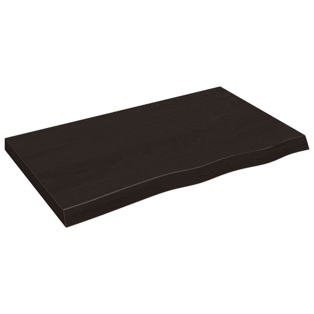 Ripiano Marrone Scuro 100x60x(2-6) cm Massello Rovere Trattato | homemem39
