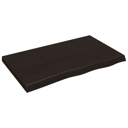 Ripiano Marrone Scuro 100x60x(2-6) cm Massello Rovere Trattato | homemem39