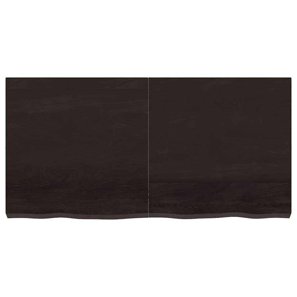 Ripiano Marrone Scuro 120x60x(2-6) cm Massello Rovere Trattato