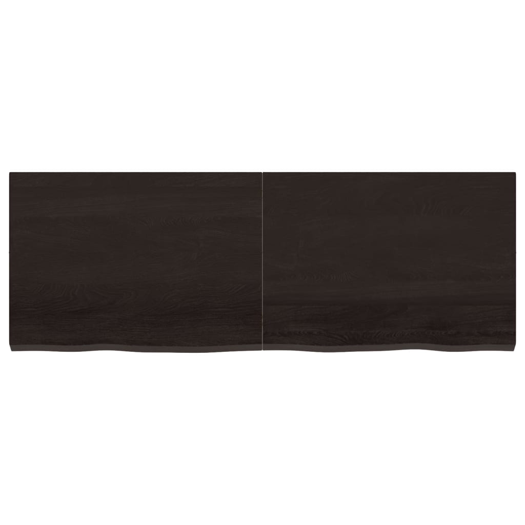 Dark Brown Shelf 140x50x(2-4) cm Treated Solid Oak