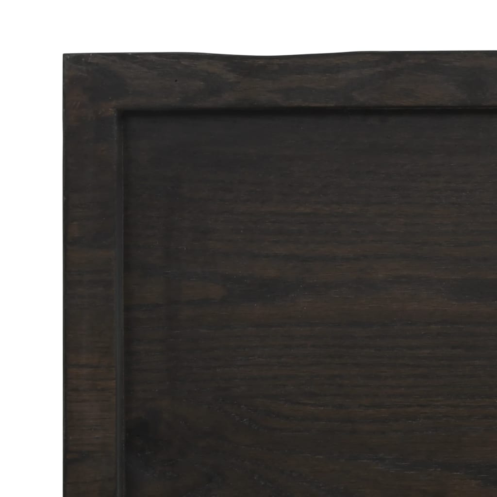 Dark Brown Shelf 140x50x(2-4) cm Treated Solid Oak