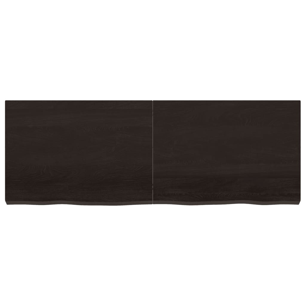 Dark Brown Shelf 140x50x(2-6) cm Treated Solid Oak