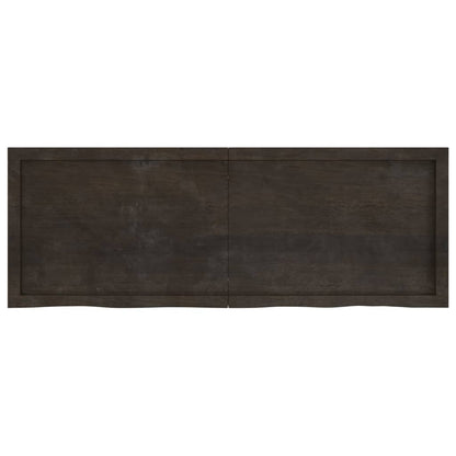 Dark Brown Shelf 140x50x(2-6) cm Treated Solid Oak